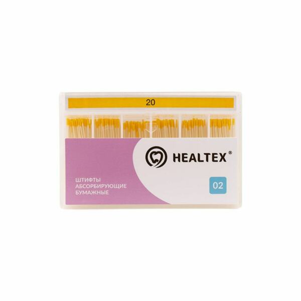Штифты бумажные Healtex, абсорбирующие, без маркировки длины, №20/.02, 200 шт - фото 0