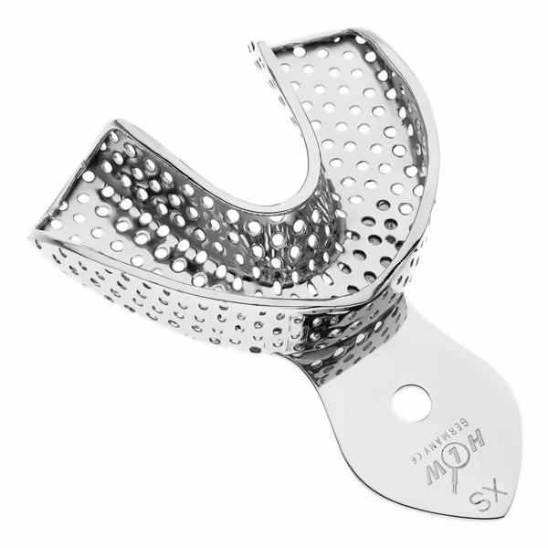 Ложка оттискная HLW, полная, перфорированная, нижняя челюсть, размер XS, сталь, 1 шт - фото 0