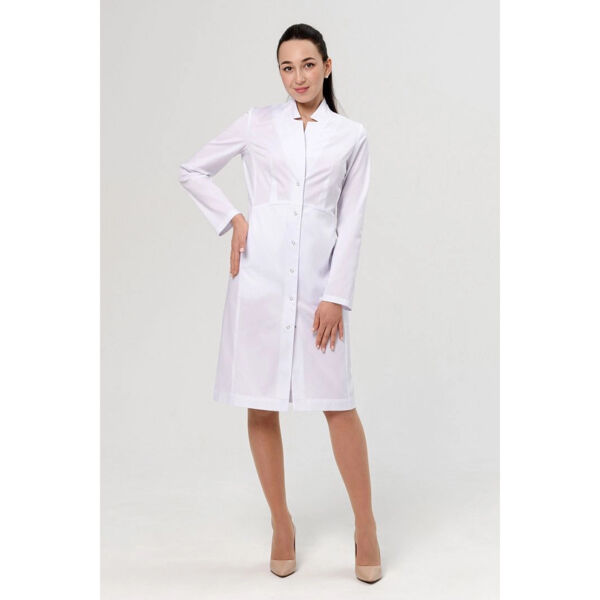 Халат женский на кнопках 294, белый, 58 - фото 0