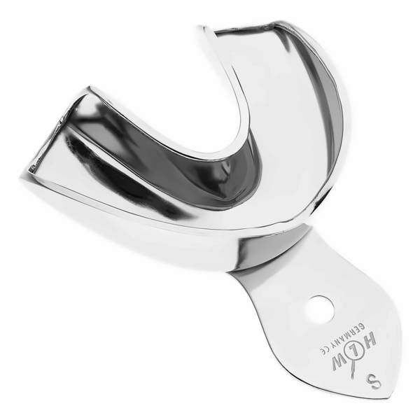 Ложка оттискная HLW, полная, без перфорации, нижняя челюсть, размер S, сталь, 1 шт - фото 0