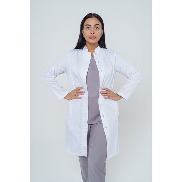 Халат женский 250, длинный рукав, белый, 40 - фото 1