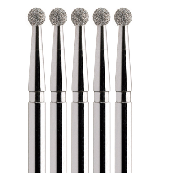 Бор алмазный 801, шаровидный, D=1.8 мм, FG, желтый, 5 шт - фото 0