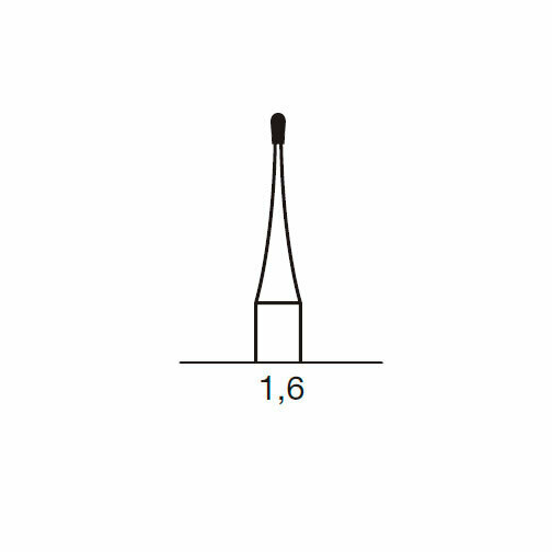 Бор твердосплавный CB 7, груша, D=0.8 мм, L=1.6 мм, FG, синий - фото 1