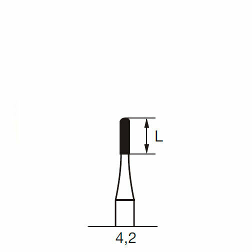 Бор твердосплавный CB 37 R, цилиндр закругленный, с зубцами, D=1.2 мм, L=4.2 мм, 6 лезвий, FG, синий - фото 1