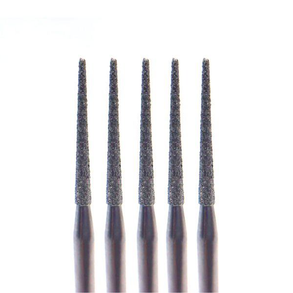 Бор алмазный 859, пика, сепарация фиссуры, D=1 мм, L=10 мм, FG, зеленый, 5 шт - фото 0