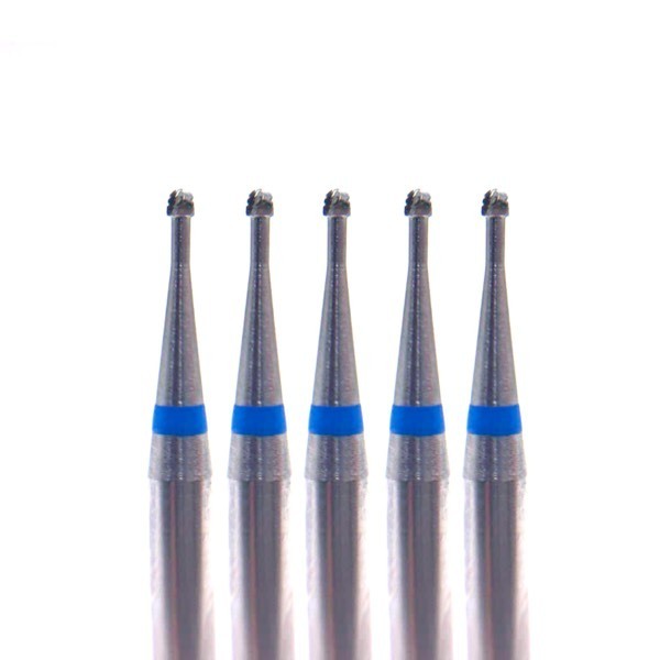 Бор твердосплавный Q1, шаровидный, грубый, D=1.2 мм, FG, синий, 5 шт - фото 0