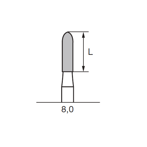 Бор твердосплавный CC 139 QFX, торпеда, D=2.3 мм, L=8.0 мм, HP, зеленый - фото 1