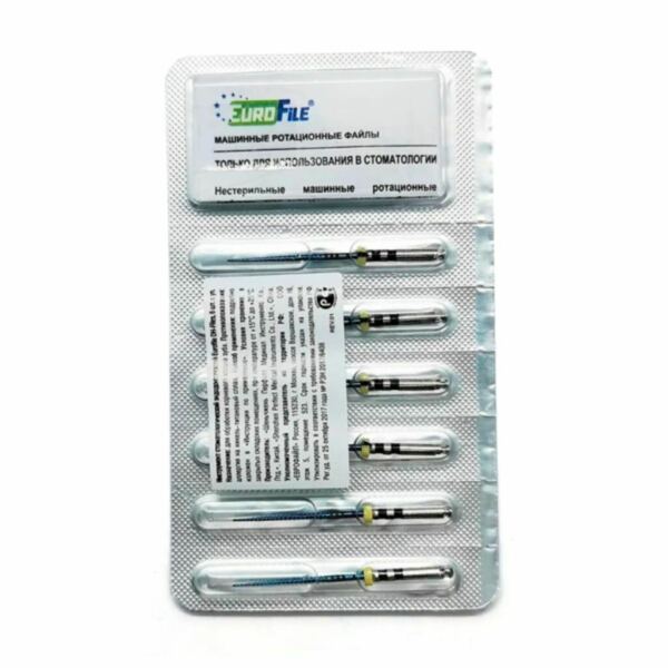 Файлы машинные Eurofile DH-Files, универсальный, 25 мм, №40/.06, никель-титан, 6 шт - фото 1