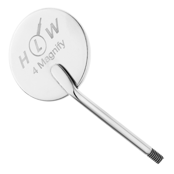 Зеркало стоматологическое HLW, увеличивающее, №4, 22 мм, 12 шт - фото 1