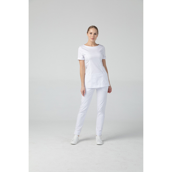 Туника женская Dr. Nice с молнией сзади, короткий рукав, белый, 46 - фото 1