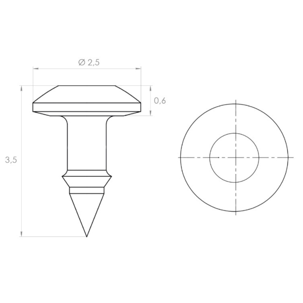 Пин для фиксации мембран, якорный, L=3.5 мм, 5 шт - фото 2