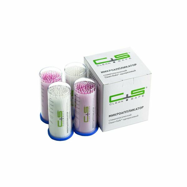 Микроаппликаторы Clean+Safe №2, Super Fine, для нанесения жидкостей и гелей, белый/розовый, 4х100 шт - фото 0