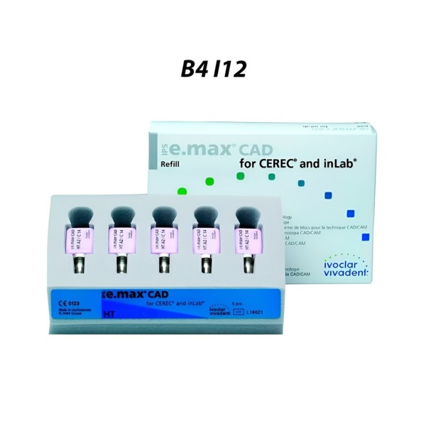 IPS e.max CAD CEREC/inLab HT - блоки из стеклокерамики, цвет B4 I12, 5 шт - фото 0