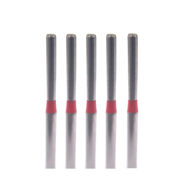 Бор алмазный Ecoline E 839, цилиндр, режущий конец, D=1.2 мм, FG, красный, 5 шт - фото 0