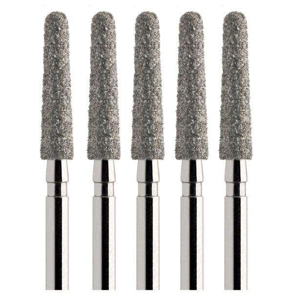 Бор алмазный 850, конус закругленный, D=1.8 мм, L=10 мм, FG, зеленый, 5 шт - фото 0