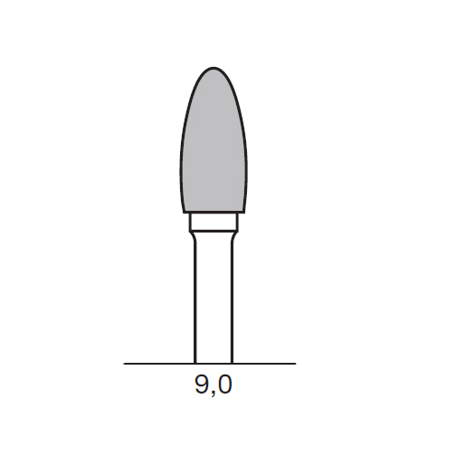 Бор твердосплавный CC 251 MX, почка, закругленный, D=4.0 мм, L=9.0 мм, HP - фото 1