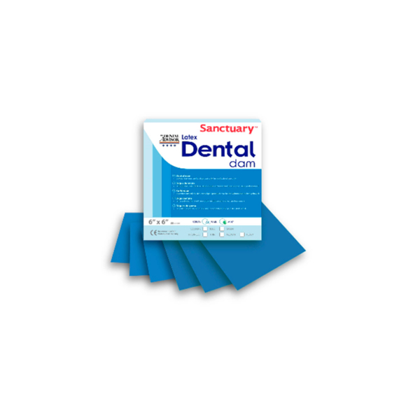 Коффердам латексный Sanctuary Dental Dam, синий, без запаха, 152х152 мм, 36 шт - фото 0