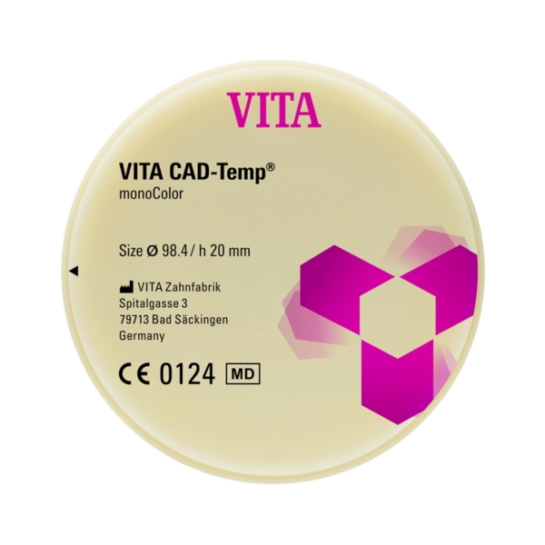 VITA CAD-Temp monoColor DISC - диск для изготовления временных реставраций, 98,4х20 мм, цвет на выбор, 1 шт - фото 0