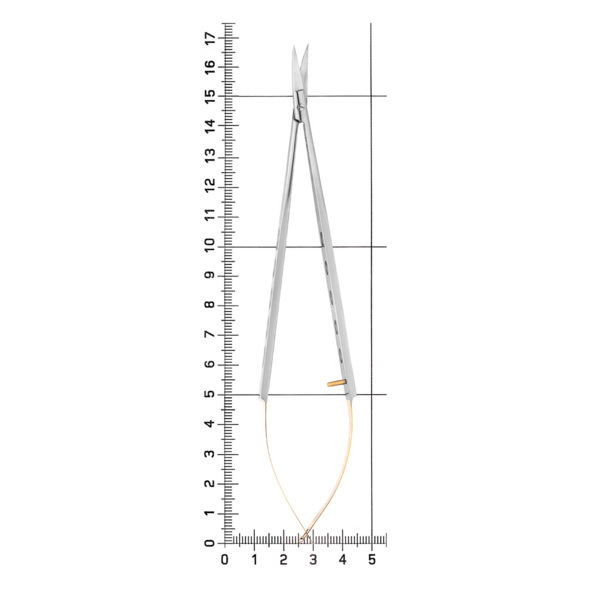 Ножницы микрохирургические Micro Schere TC, изогнутые, карбит вольфрамовые вставки, 17 см - фото 4