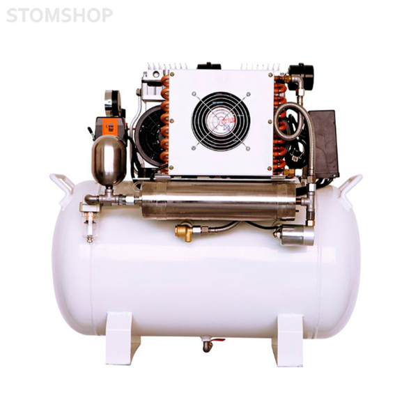 Компрессор Junwei JW-032C, безмасляный, для двух стоматологических установок, с ресивером 60 л, с осушителем, с кожухом, 200 л/мин - фото 1