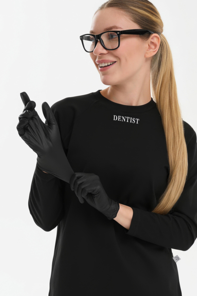 Лонгслив женский Тезис TZ112, принт "DENTIST", черный, 44 - фото 3