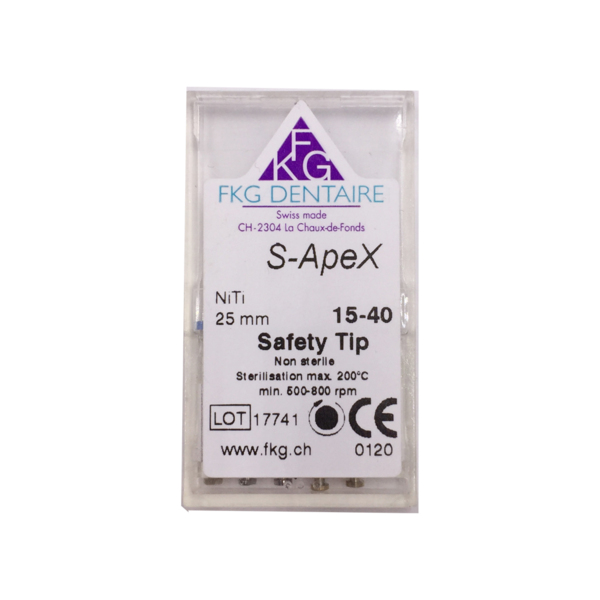 S-Apex NiTi Ra - машинный никель-титановый файл, 25 мм, №15-40, 6 шт - фото 1