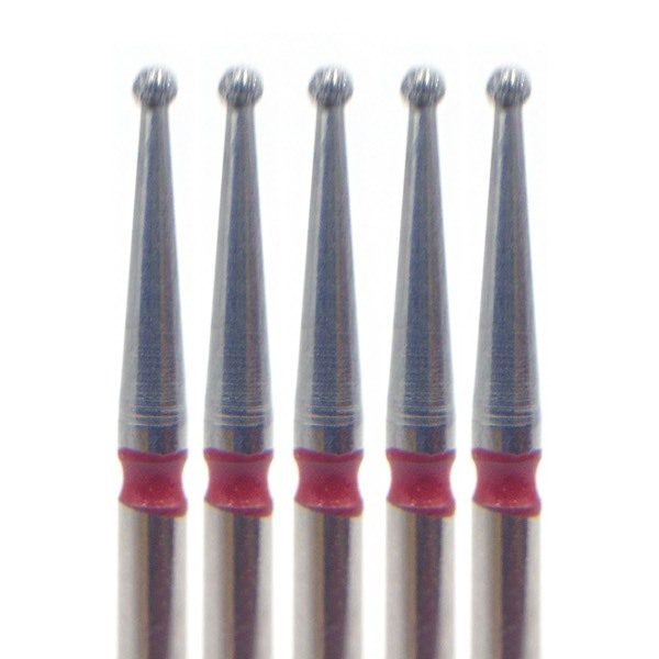 Бор алмазный 801F, шаровидный, D=1.0 мм, FG, красный, 5 шт - фото 0