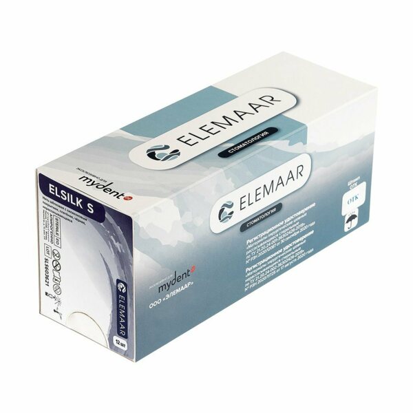 Шовный материал Elemaar ELSILK S, нерассасывающаяся плетеная нить с покрытием 6/0 75 см, обратно-режущая игла 13 мм 1/2, черный, 12 шт - фото 4