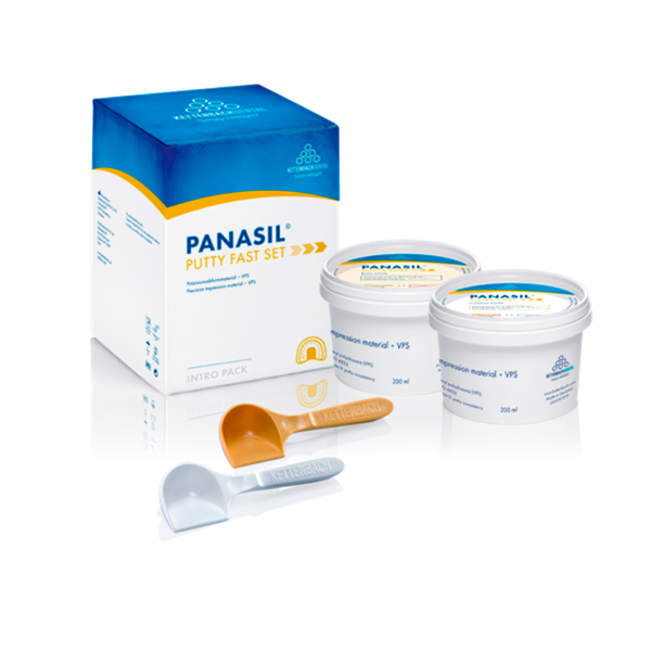 Оттискный материал Kettenbach Panasil Putty Fast Set, с коротким временем пребывания во рту, желтый, 2х200 мл - фото 0