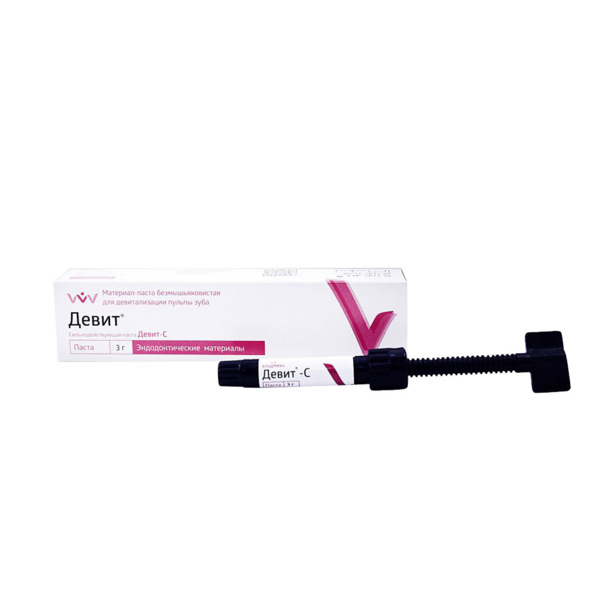 Паста ВладМиВа Девит-С, стоматологическая, сильнодействующая, для девитализации пульпы, 3 г - фото 0