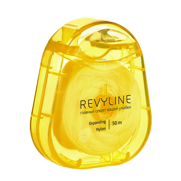 Зубная нить Revyline 840D, нейлон, вощеная, 50 м, желтый - фото 2