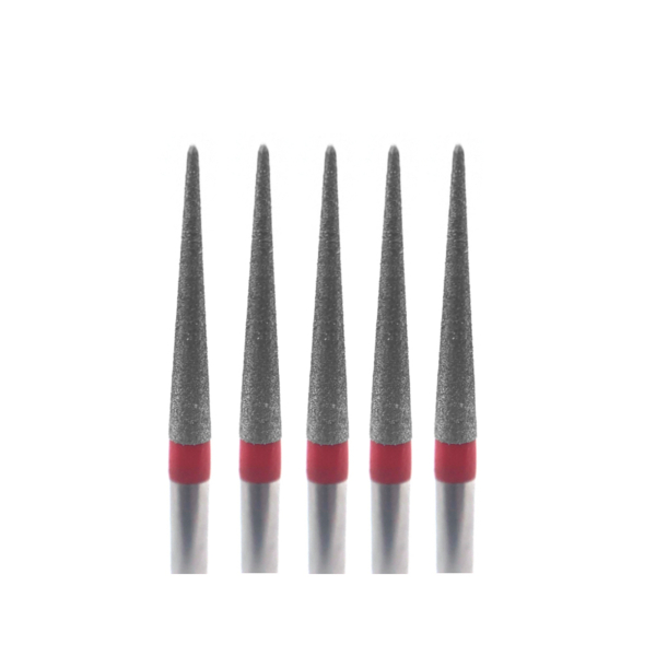 Бор алмазный Ecoline E 859, заостренный, D=1.0 мм, FG, красный, 5 шт - фото 0
