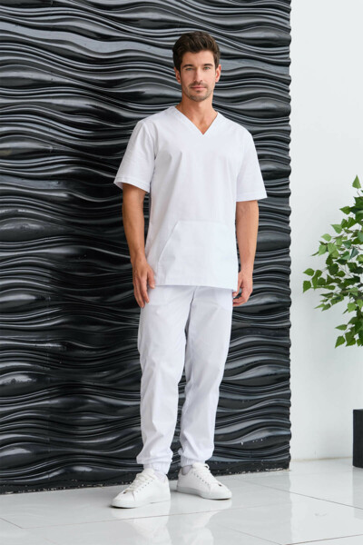 Туника медицинская мужская Dr. Nice DRN920, белый, 50 - фото 3