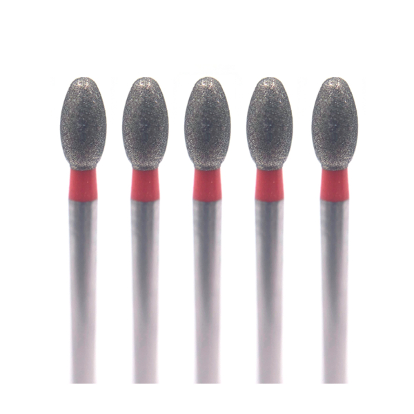 Бор алмазный Ecoline E 379 F, олива, D=1.8 мм, FG, красный, 5 шт - фото 0