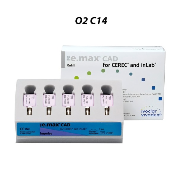 IPS e.max CAD CEREC/inLab Imp. - блоки из стеклокерамики, цвет O2 C14, 5 шт - фото 0