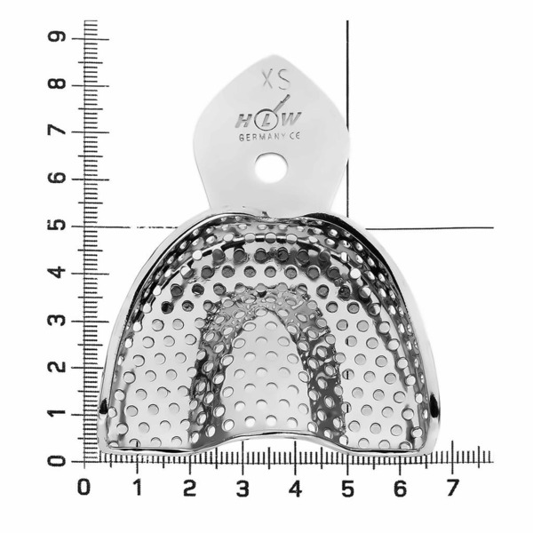 Ложка оттискная HLW, полная, перфорированная, верхняя челюсть, размер XS, сталь, 1 шт - фото 1
