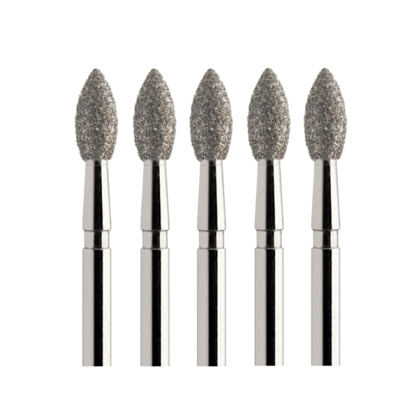 Бор алмазный 368, олива, D=2.3 мм, L=5 мм, FG, зеленый, 5 шт - фото 0