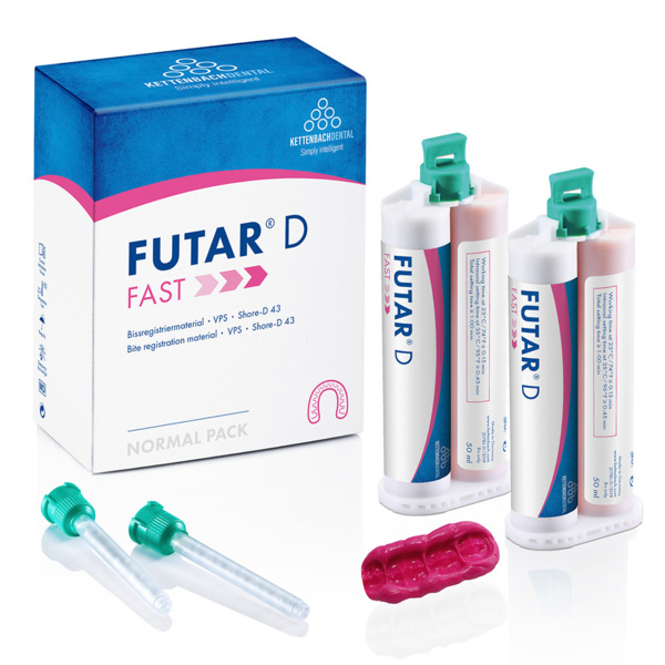 Futar D Fast (Normal pack) - материал для регистрации прикуса (А-силикон), 2x50 мл + 6 смесителей