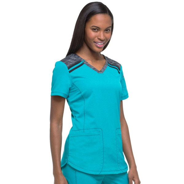 Топ медицинский женский Dickies DK740, бирюзовый, 2XL - фото 3