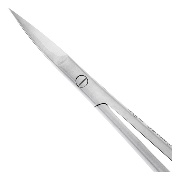 Ножницы микрохирургические Castroviejo-Gomel TC, изогнутые, карбит вольфрамовые вставки, 14 см - фото 1