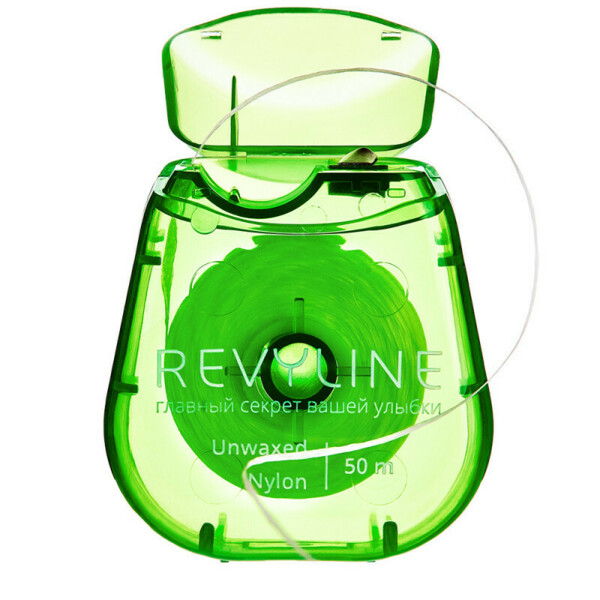 Зубная нить Revyline, невощеная, нейлон, зеленая, 50 м - фото 3