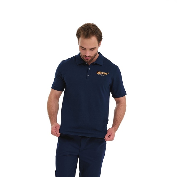 Поло мужское Амрита "Osstem", темно-синий, 48 размер - фото 2