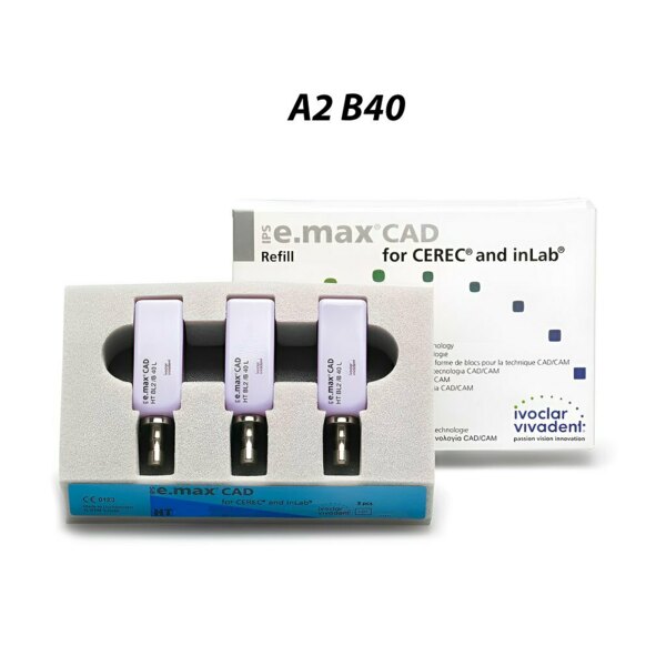 IPS e.max CAD CEREC/inLab HT - блоки из стеклокерамики, цвет A2 B40, 3 шт - фото 0