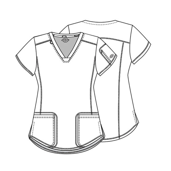 Топ медицинский женский Dickies DK730, серый, XL - фото 4