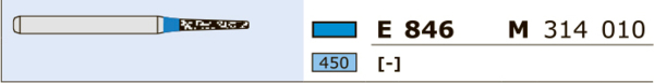 Бор алмазный Ecoline E 846, цилиндр конусный, D=1.0 мм, FG, синий, 1 шт - фото 2