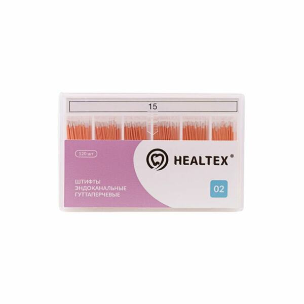 Штифты гуттаперчевые Healtex, для пломбирования корневых каналов, без маркировки длины, №15/.02, 120 шт - фото 0