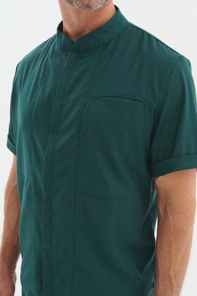 Рубашка мужская на молнии Тезис TZ700, зеленый, 54 - фото 1