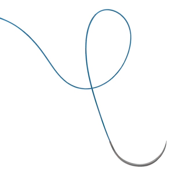 Шовный материал Elemaar ELLEN, нерассасывающаяся мононить 6/0 75 см, колющая игла 13 мм 3/8, синий, овальная намотка, 12 шт - фото 3