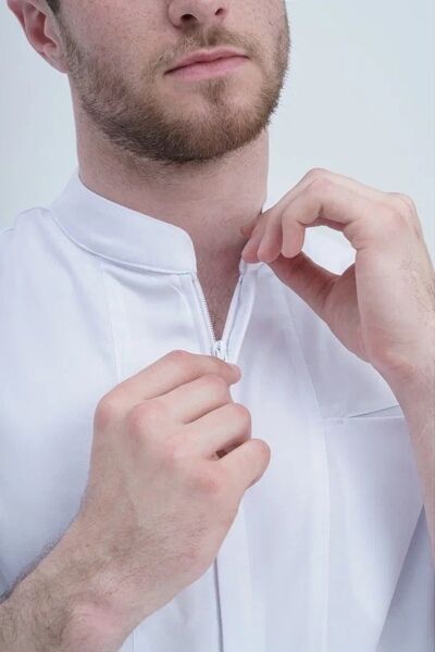 Рубашка мужская на молнии Тезис TZ700, белый, 48 - фото 4