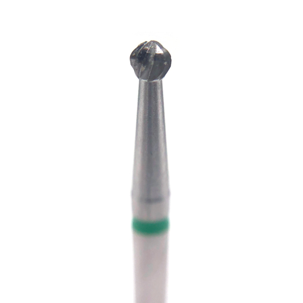 Бор твердосплавный CB 1 S, шаровидный, угловой наконечник, D=1.2 мм, зеленый - фото 0